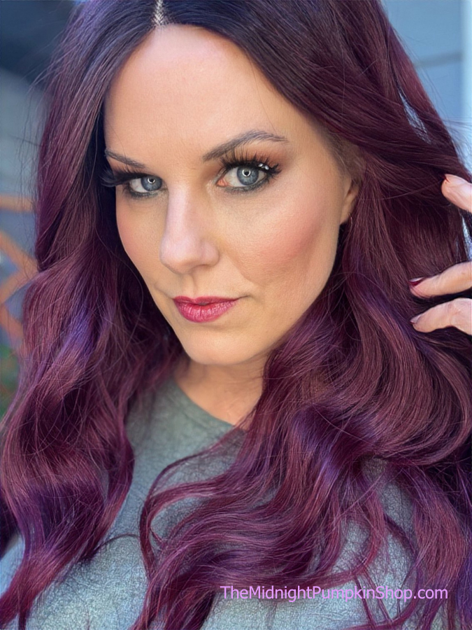 Long Wavy Reddish-Brown Partial Lace Front Wig