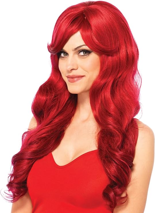 red wig with bangs on sale
