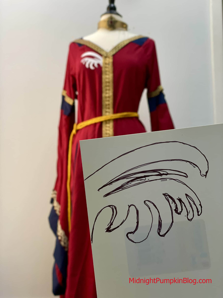 showing how I designed the wonder woman costume top part