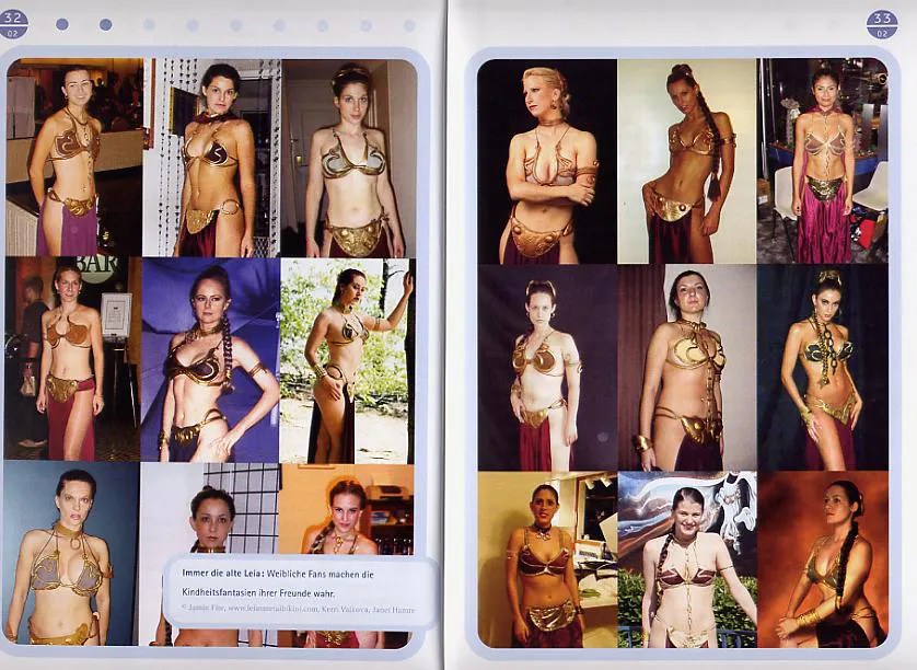 cosplayers as slave leia in a book about Star Wars fans