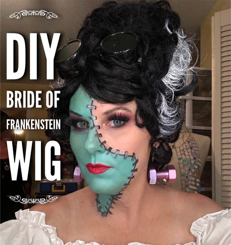 Make Your Own Bride of Frankenstein Wig Costume DIY
